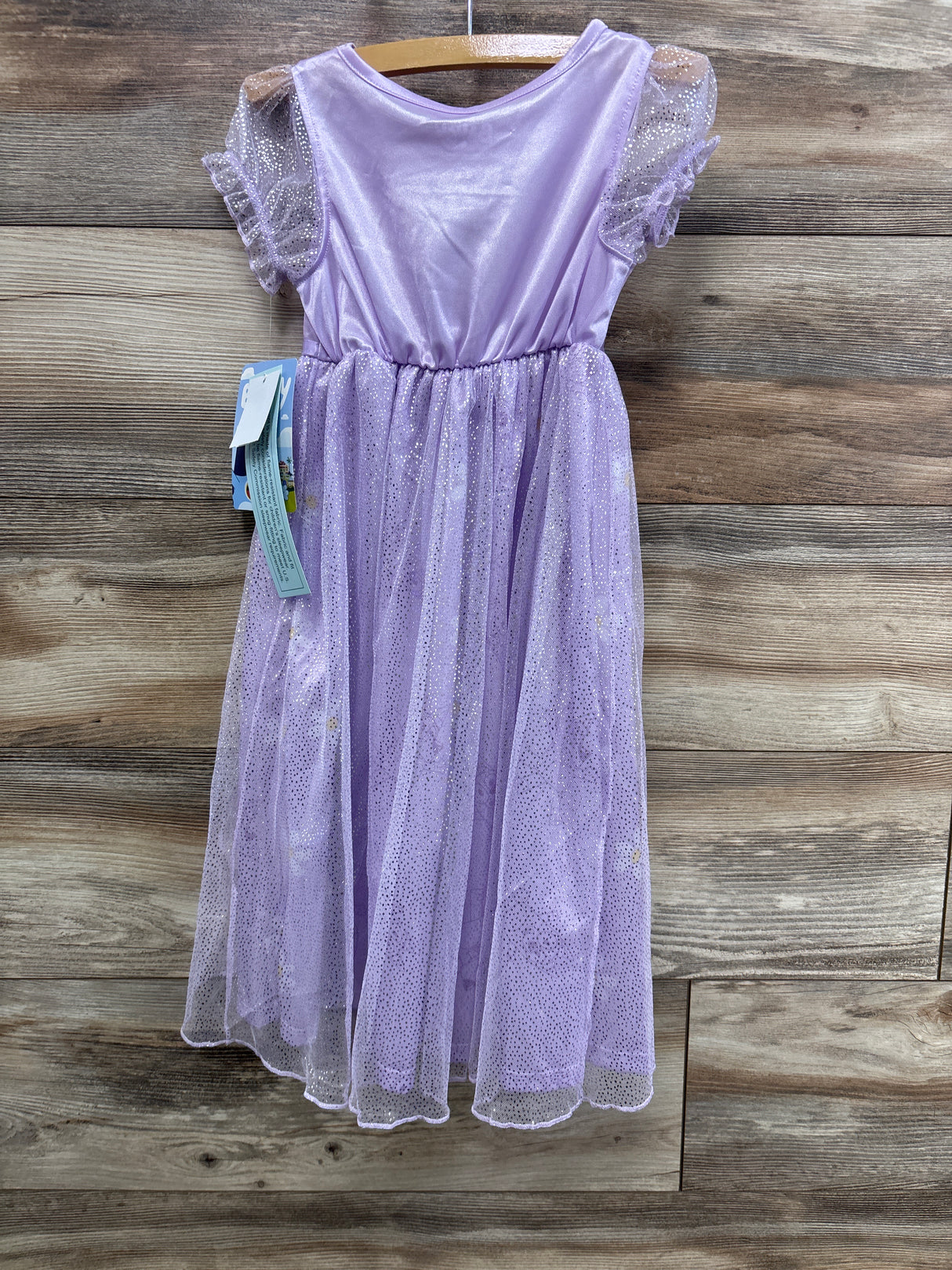 NEW Bluey and Bingo Lilac Purple Floral Satinet and Tulle Nightgown sz 4T