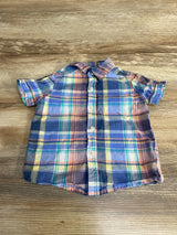 Carter's Plaid Button Up Shirt Blue sz 18m