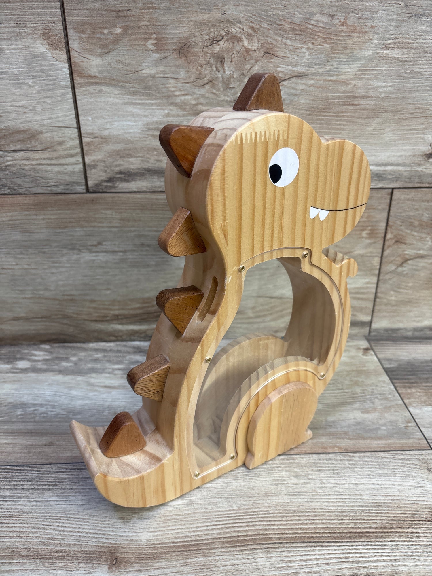 Summidate Wooden Dinosaur Piggy Bank Tyrannosaurus