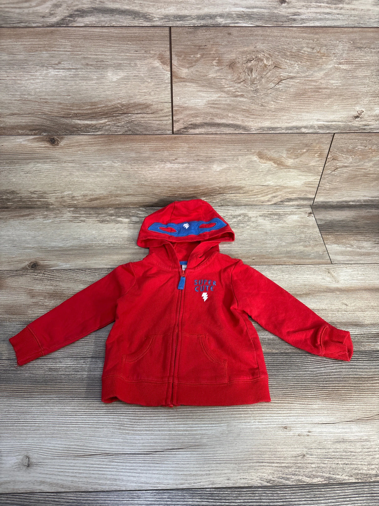 Carter's Super Cute Full Zip Hoodie Red sz 9m