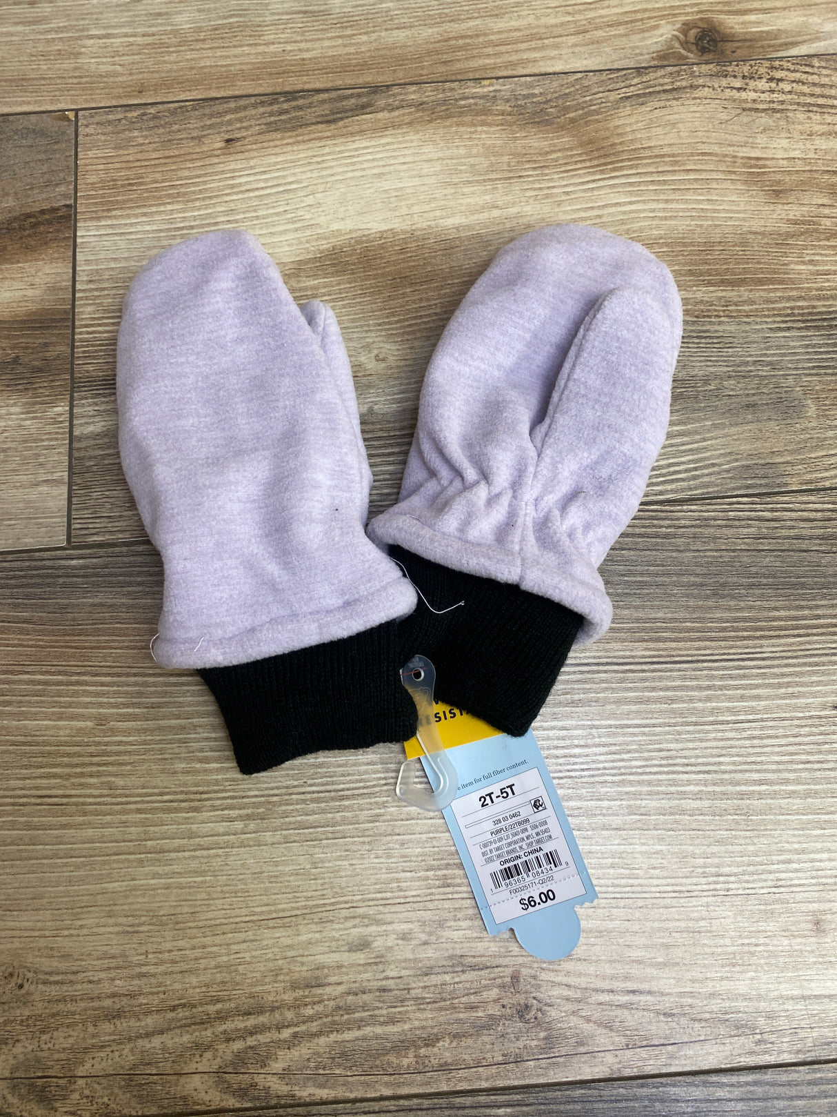 NEW Cat & Jack Fleece Winter Mittens Purple sz 2T-5T