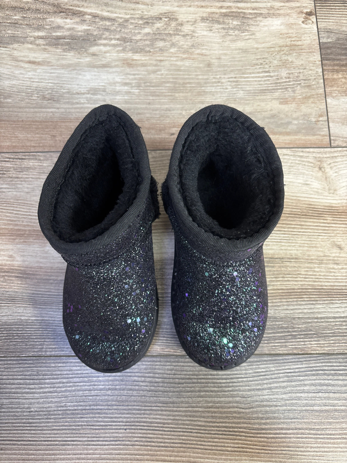 Xinke Fur Lined Glitter Boots Black sz 10/11c