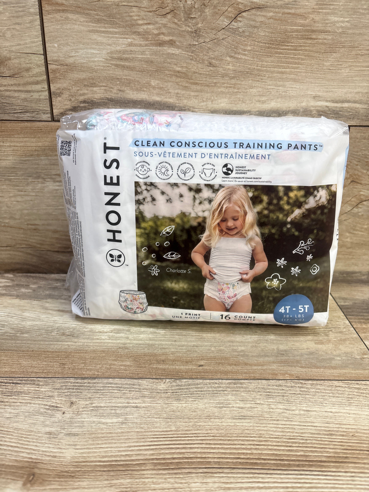 NEW Honest Clean Conscious Training Pants Size 4-5T 16ct