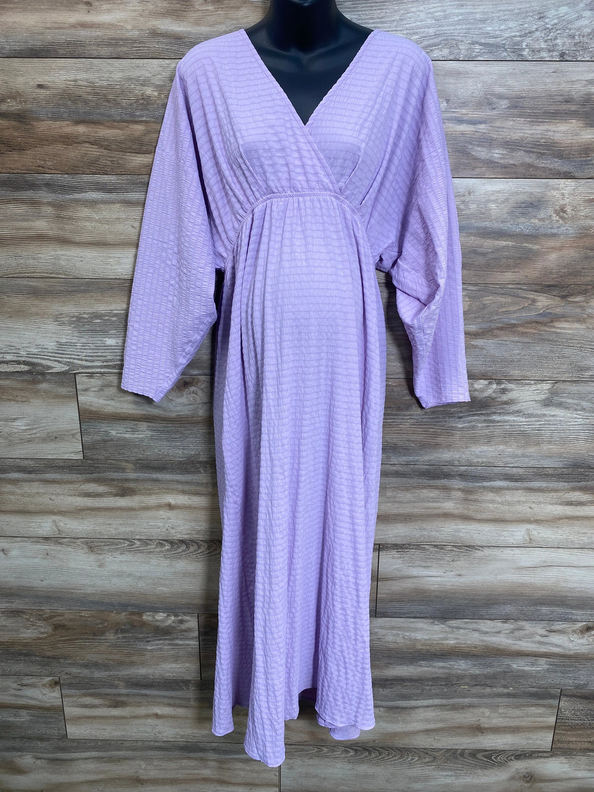 Asos Design Maternity Seersucker Batwing Maxi Dress Lilac sz Medium