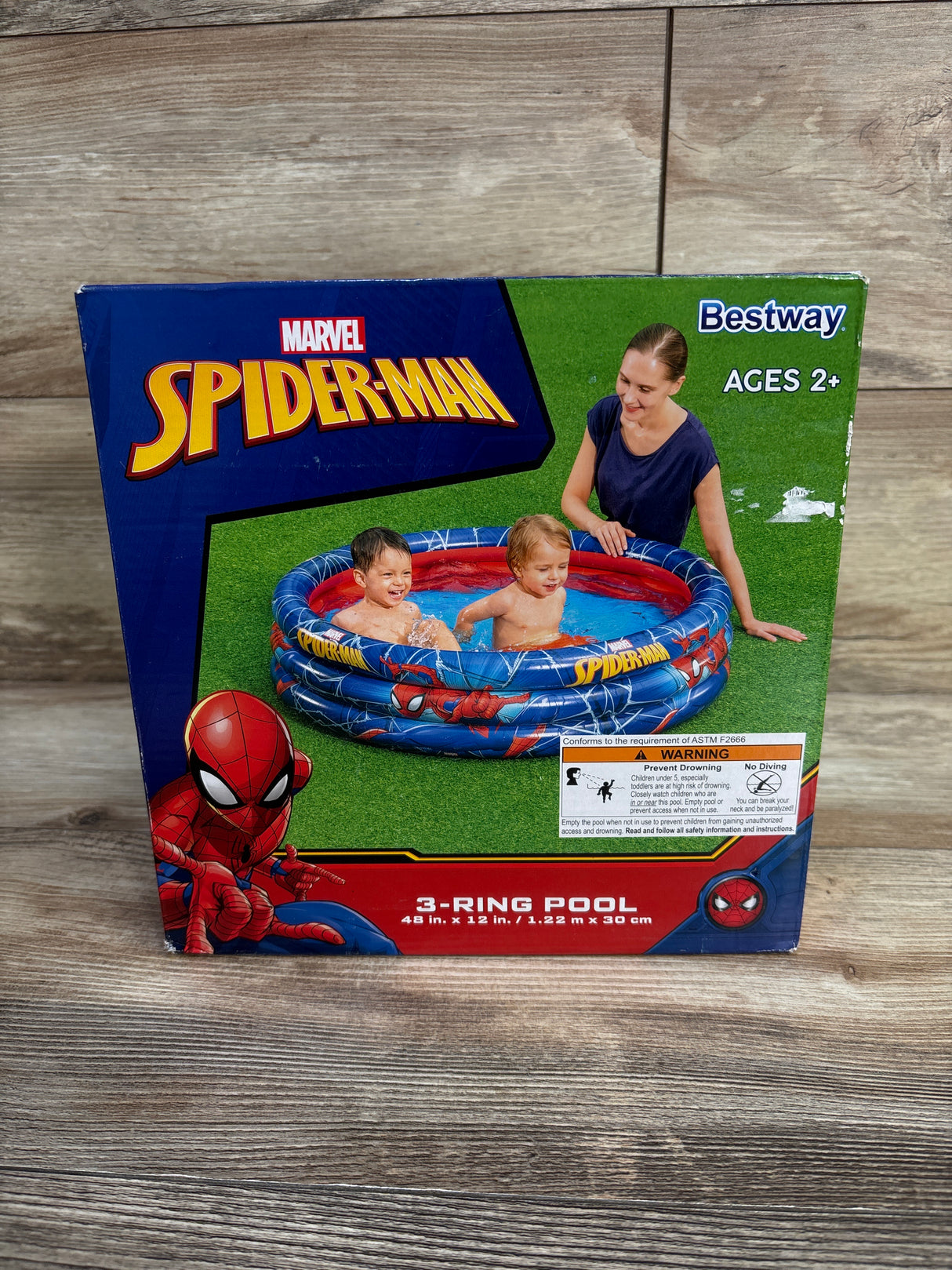 NEW Bestway Marvel Spider-Man 3-Ring Inflatable Pool