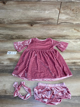 Pl Baby 3pc Velvet Rose Shirt & Bottoms Set Pink sz 24m