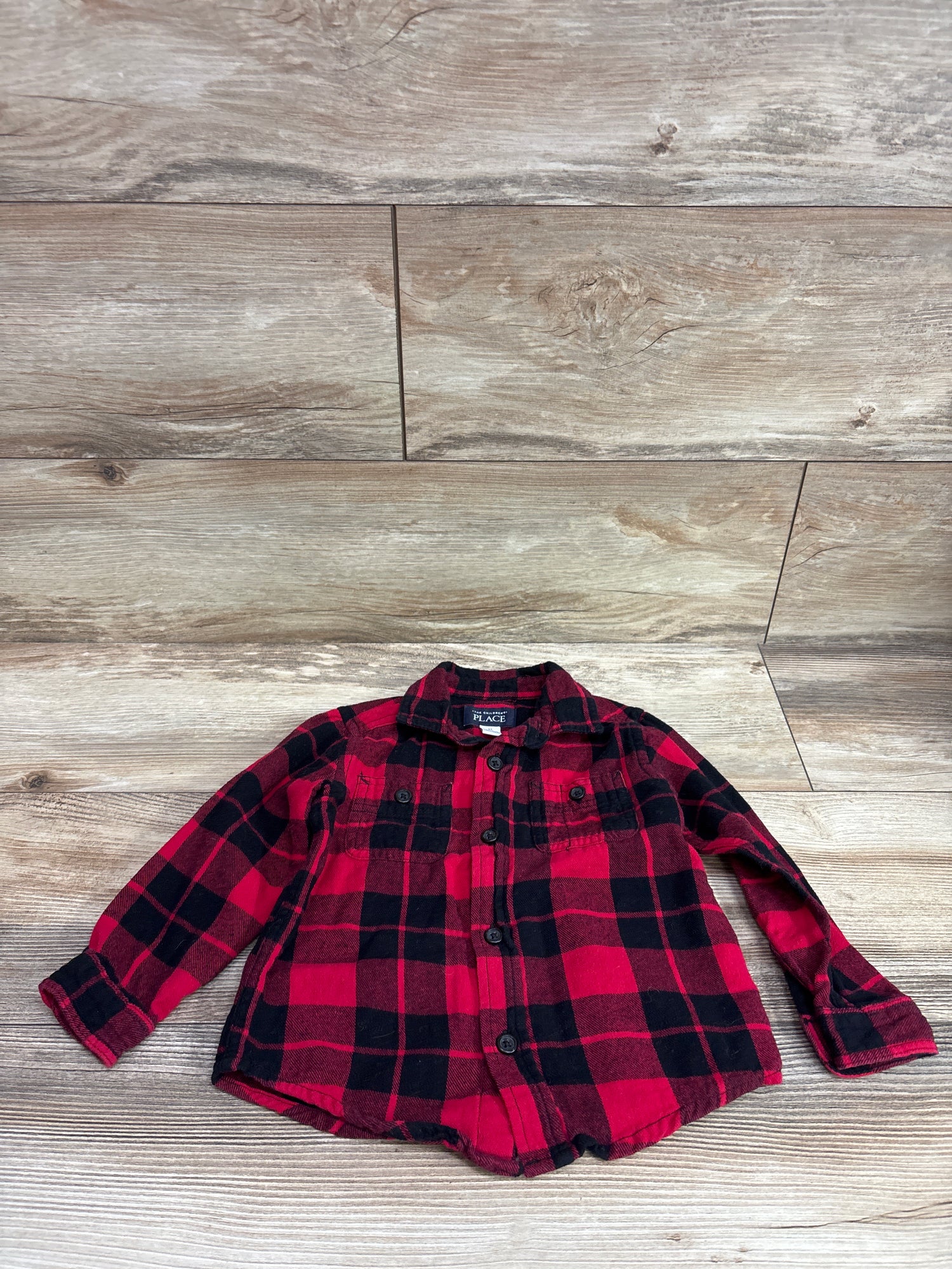 Children's Place Plaid Flannel Shirt Red sz 2T