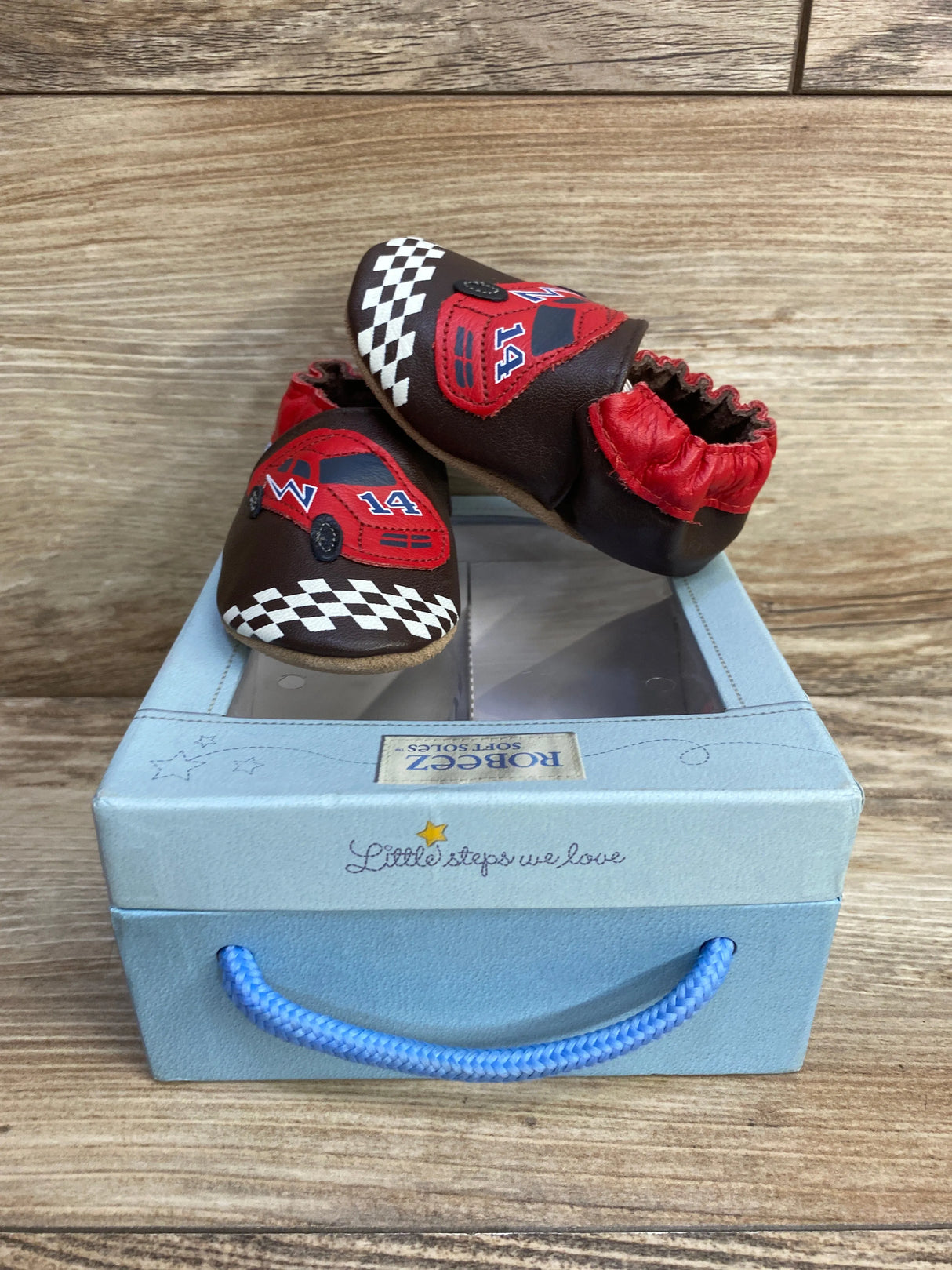 Robeez Speedy Espresso Crib Shoes sz 0-6m