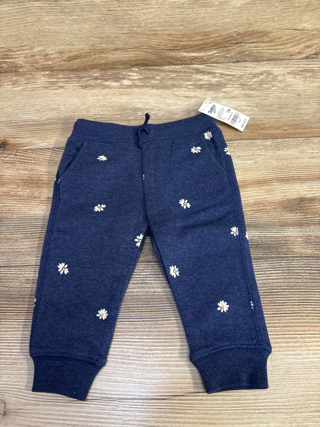 NEW OshKosh Floral Sweatpants Navy sz 12m