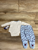 NEW Champion 2pc Champ Has Arrived Bodysuit & Bottoms White sz 3m
