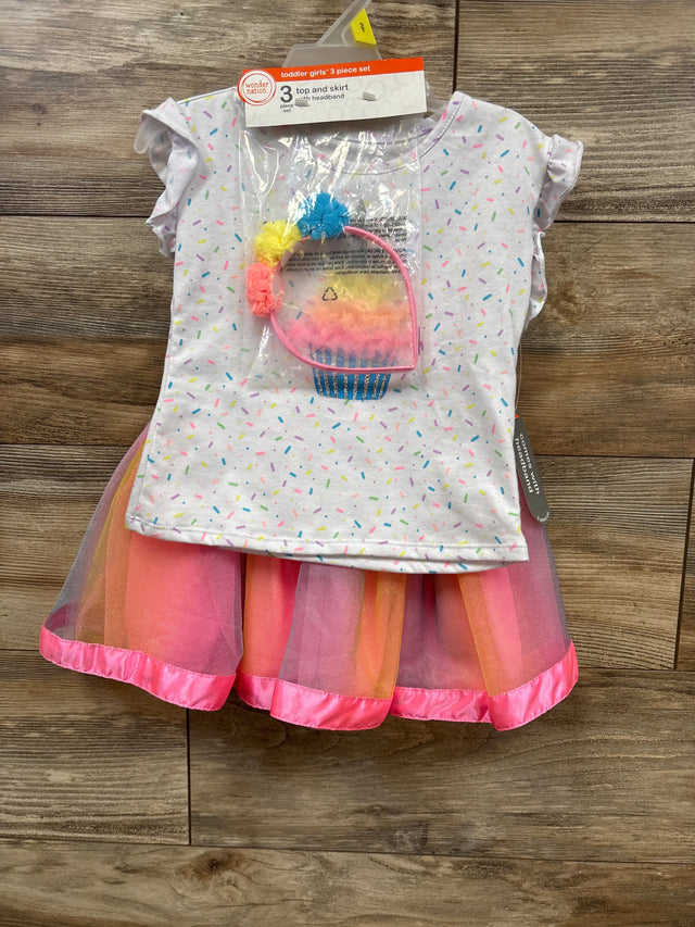 NEW Wonder Nation 3pc Tutu Skirt Set White sz 3T - Me n Mommy To Be