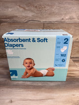 Up&Up Size 2 absorbent & soft diapers, 162 count, for babies 12-18 lbs, with 12-hour leak protection
