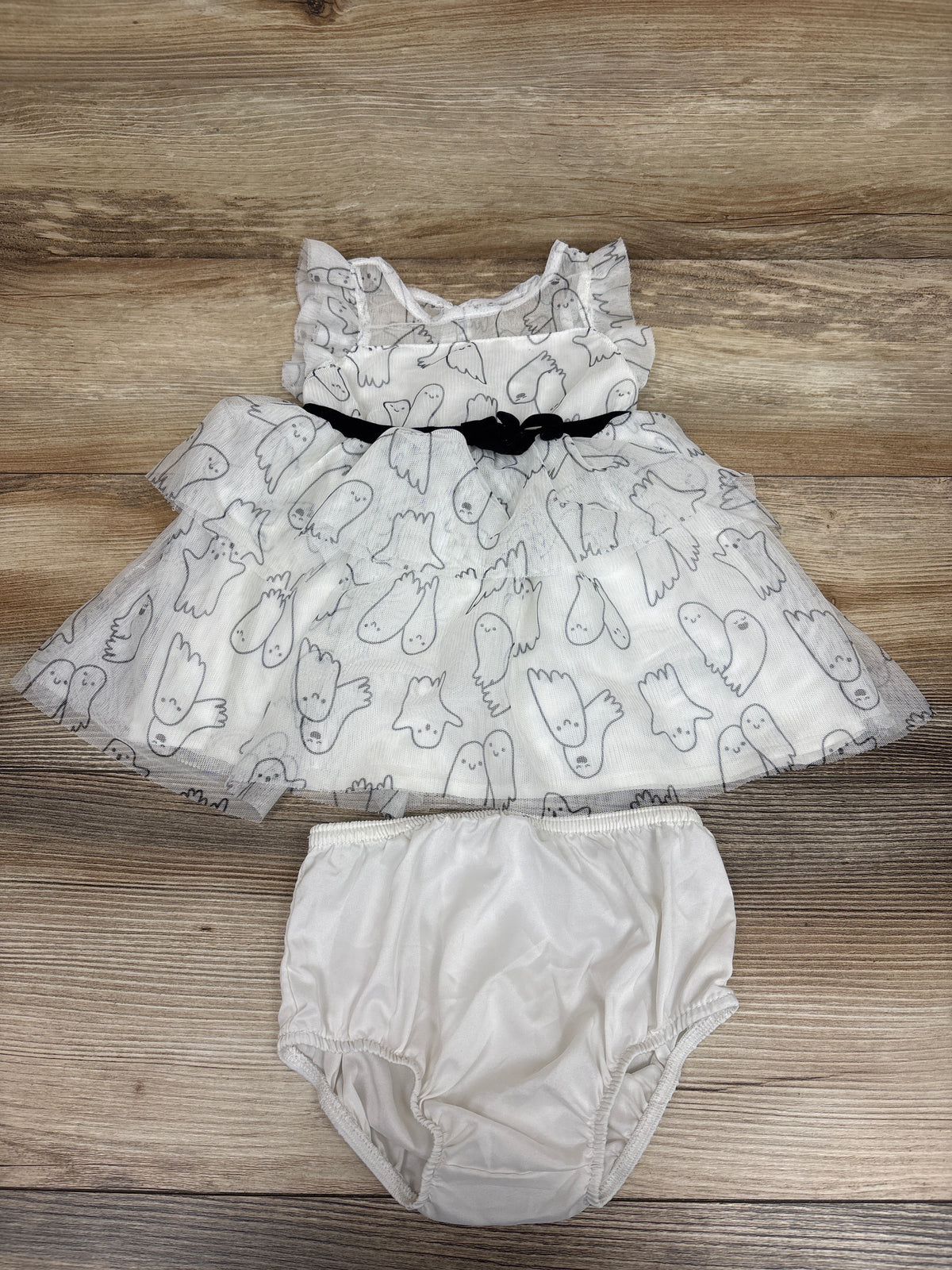 Cat & Jack 2pc Ghost Tulle Dress & Bloomers Set White sz 12m