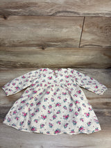 Bearpaw Gauze Long Sleeve Floral Dress Ivory sz 2T