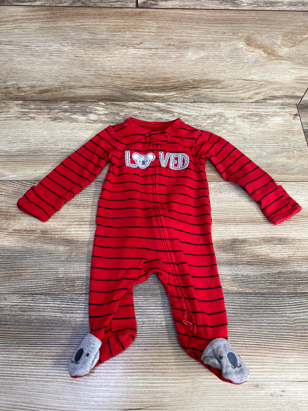 Just One You Striped Loved Sleeper Red sz Newborn