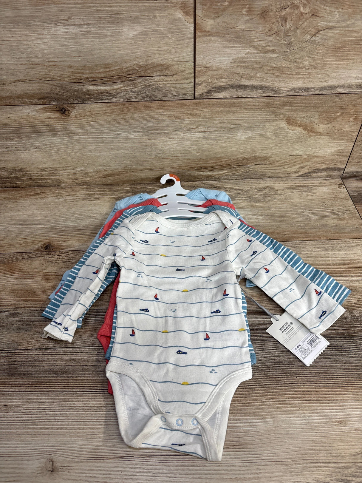 NEW Cloud Island 4pk Submarine & Boat Print Bodysuit Set Ivory sz 6-9m