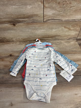 NEW Cloud Island 4pk Submarine & Boat Print Bodysuit Set Ivory sz 6-9m