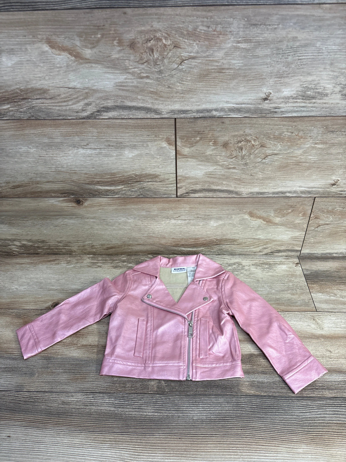 Blueberi Boulevard PU Leather Jacket Pink sz 3T