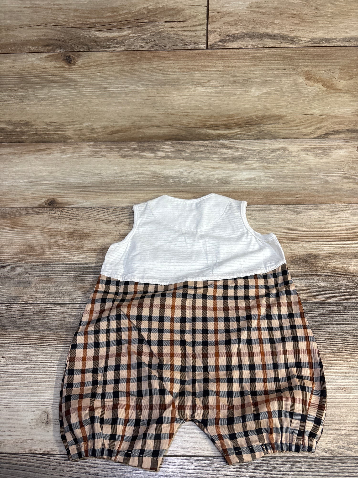 Plaid Sleeveless Jumpsuit White sz 6-12m