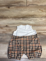 Plaid Sleeveless Jumpsuit White sz 6-12m