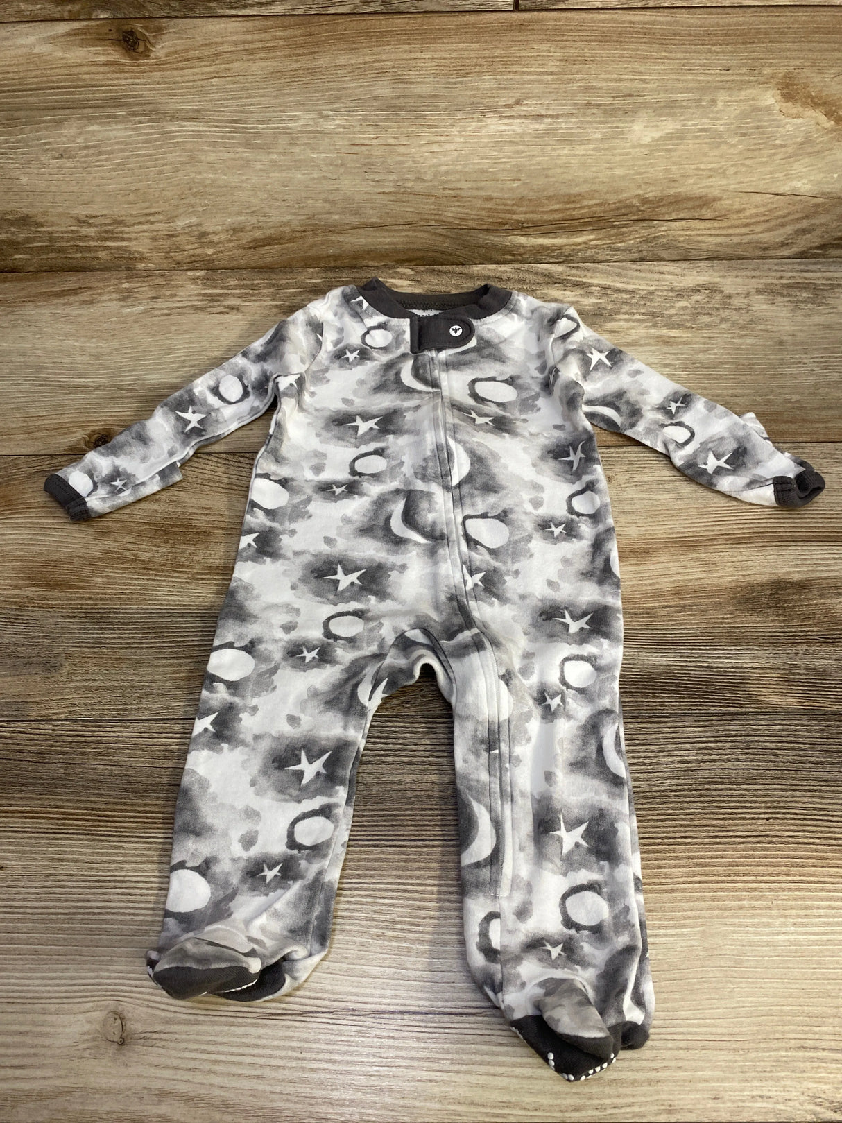 Burt's Bees Baby Organic Moon & Stars Sleeper Grey sz 0-3m