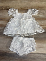 Tullabee Puff Sleeve Dress & Bloomers White sz 12-18m - Me n Mommy To Be