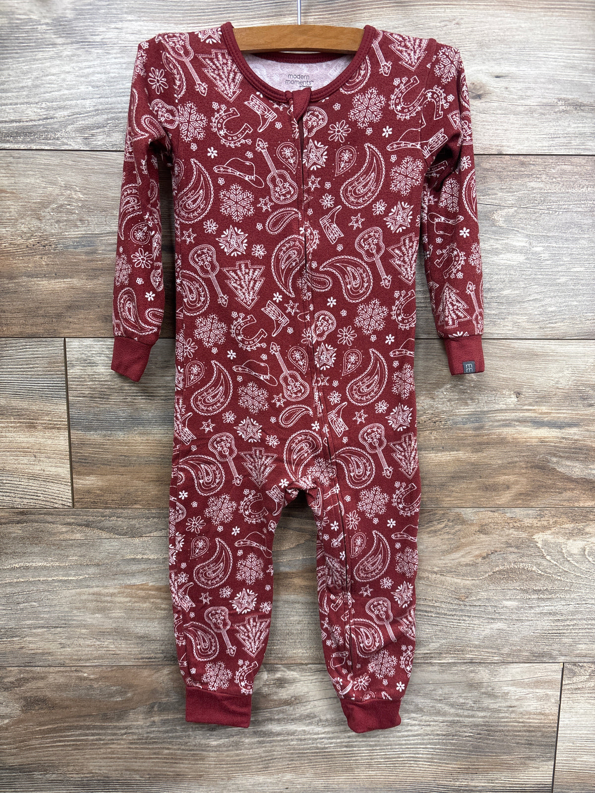 Modern Moments Western Christmas Sleeper Red sz 3T