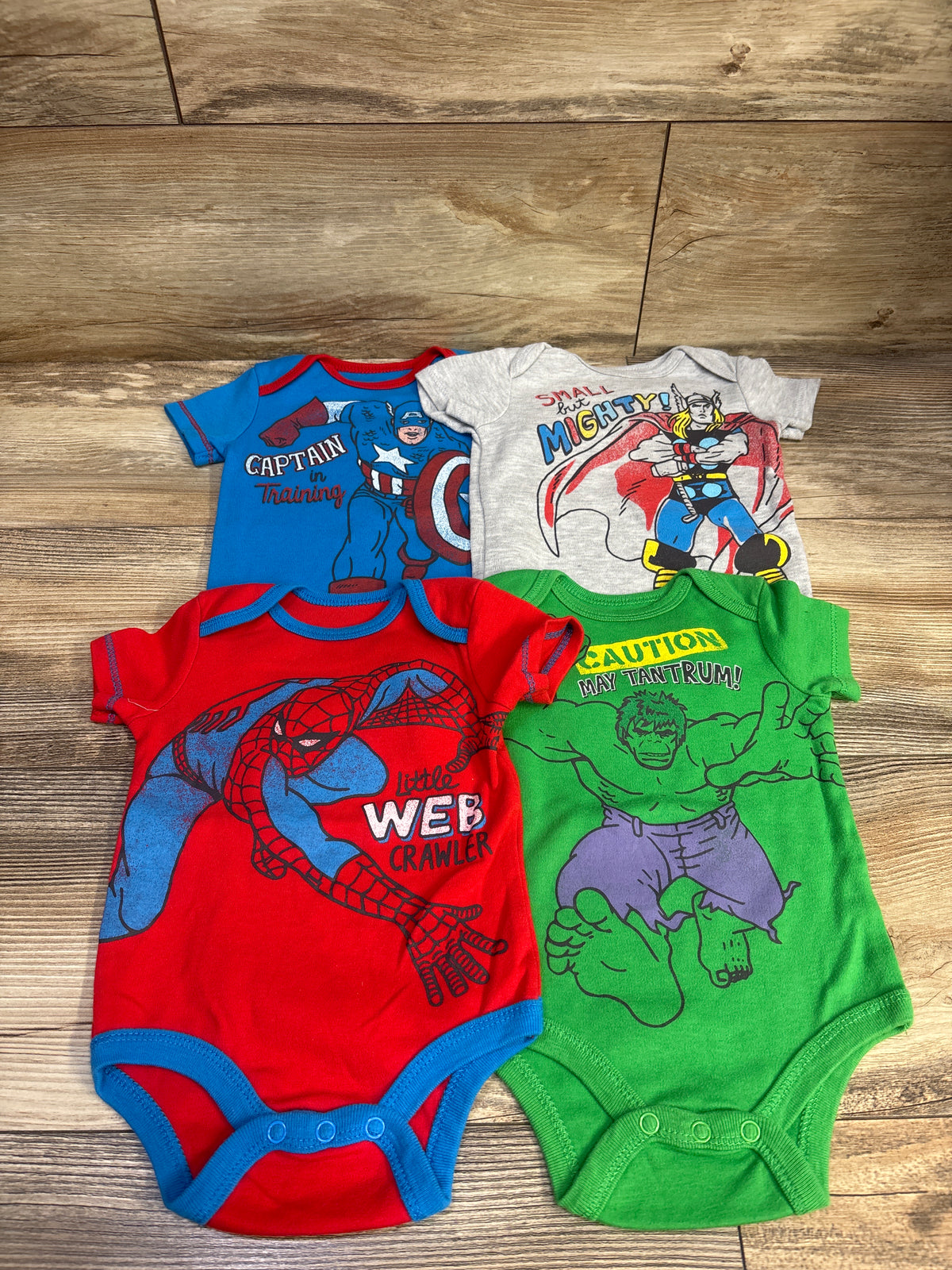Marvel 4pk Bodysuit Set Blue sz 3-6m