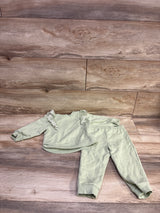 Little Me 2pc Eyelet Sweatshirt & Pants Set Green sz 18m
