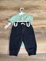 NEW Carter's Polo Dinosaur Bodysuit & Joggers Set Sage sz 6m