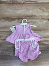 New Cat & Jack 2pc Striped Peplum Tank & Short Set Purple sz Newborn