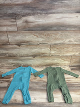 Cloud Island 2pk Ribbed Footless Sleeper Green sz 12m