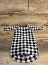 The Peanut Shell Buffalo Plaid Long Sleeve Sleepsack Black sz 0-3m