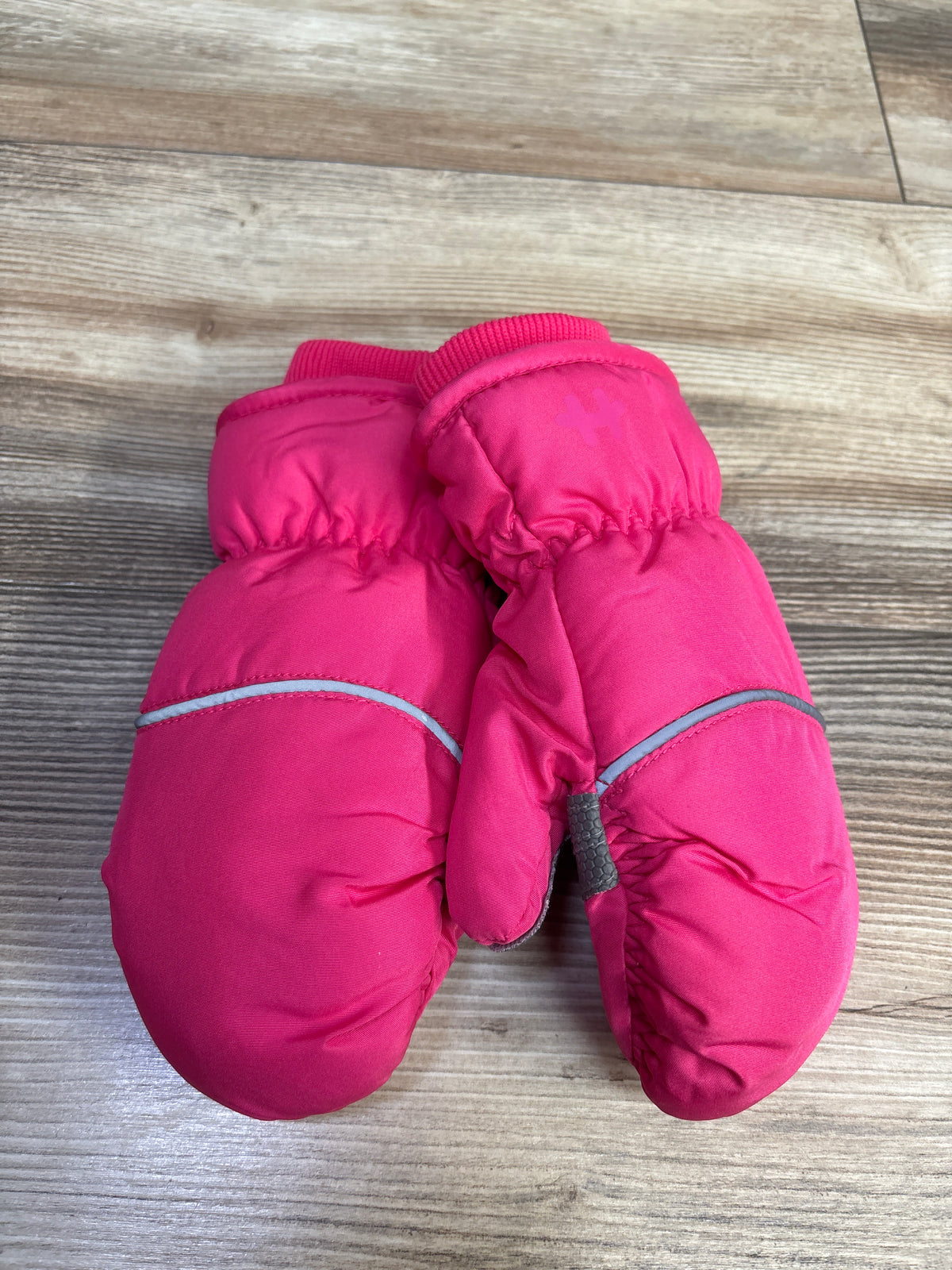 Hot Paws Reflective Knit-Cuff Snow Mittens Pink sz 4-6T