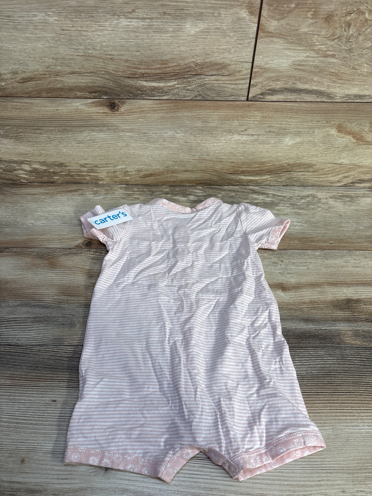 NEW Carter's Button Front Bee Shortie Romper Pink sz 24m
