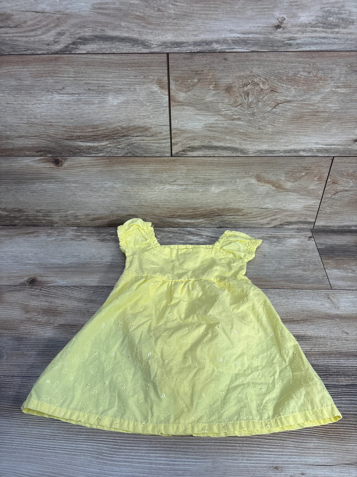 Penelope Mack Button-Front Embroidered Bodysuit Dress Yellow sz 18m