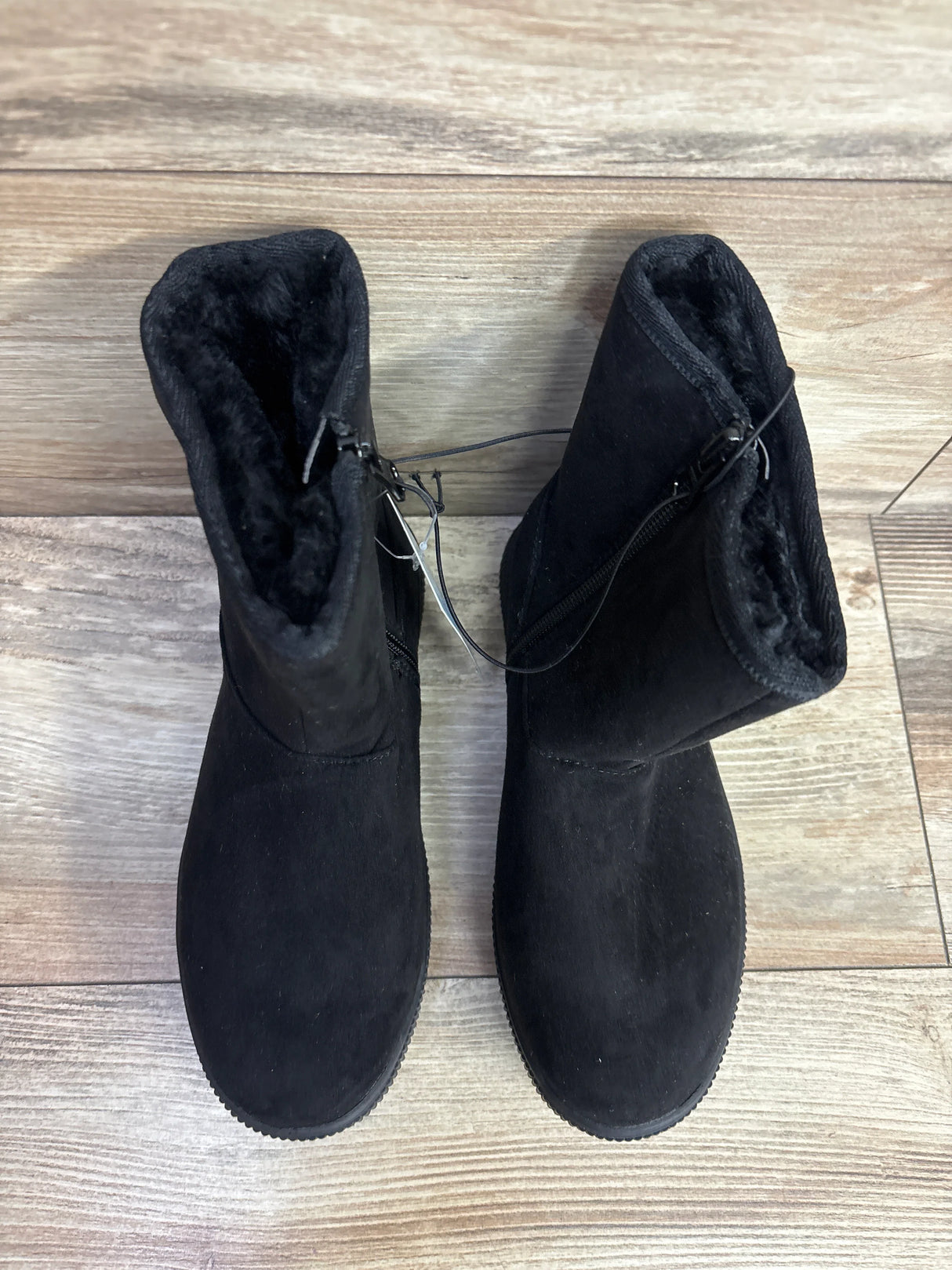 NEW Cat & Jack Holland Shearling Style Boots Black sz 1Y