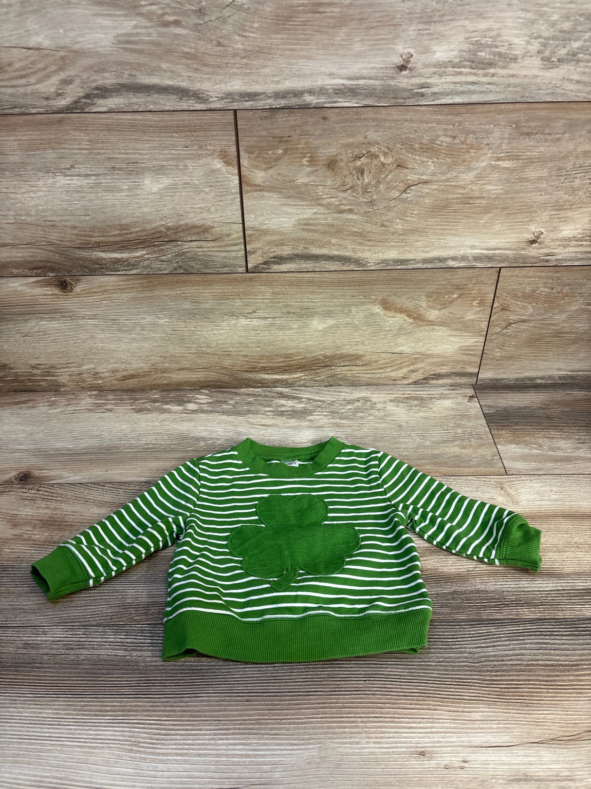 Carter's Striped Shamrock Sweatshirt Green sz 9m