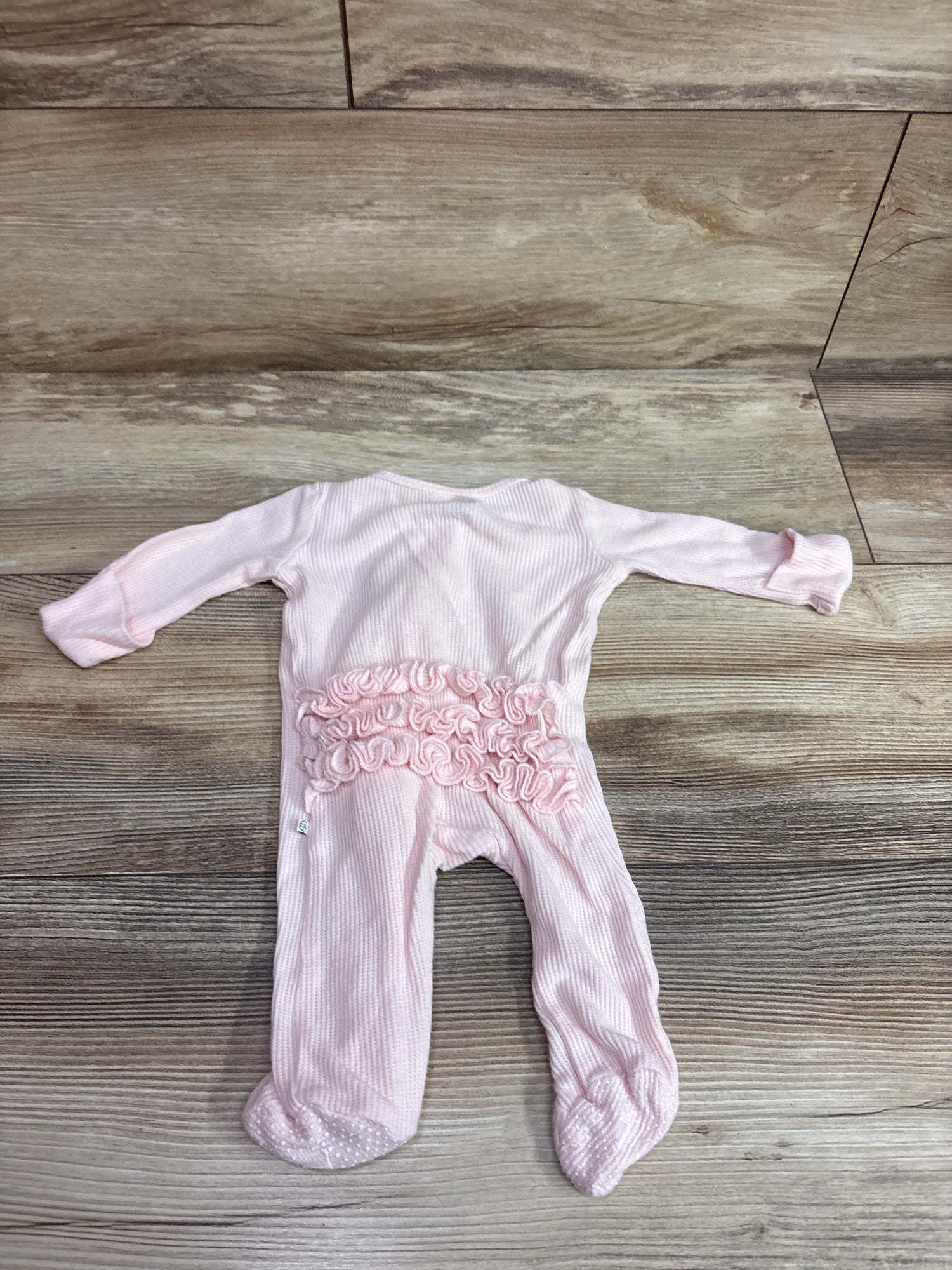 Caden Lane Bamboo Knit Ruffle Zipper Footie Pink sz Newborn