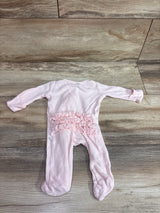 Caden Lane Bamboo Knit Ruffle Zipper Footie Pink sz Newborn