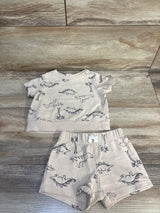 Carter's 2pc Dinosaur Print Sweatshirt & Bottoms Set Tan sz 6m