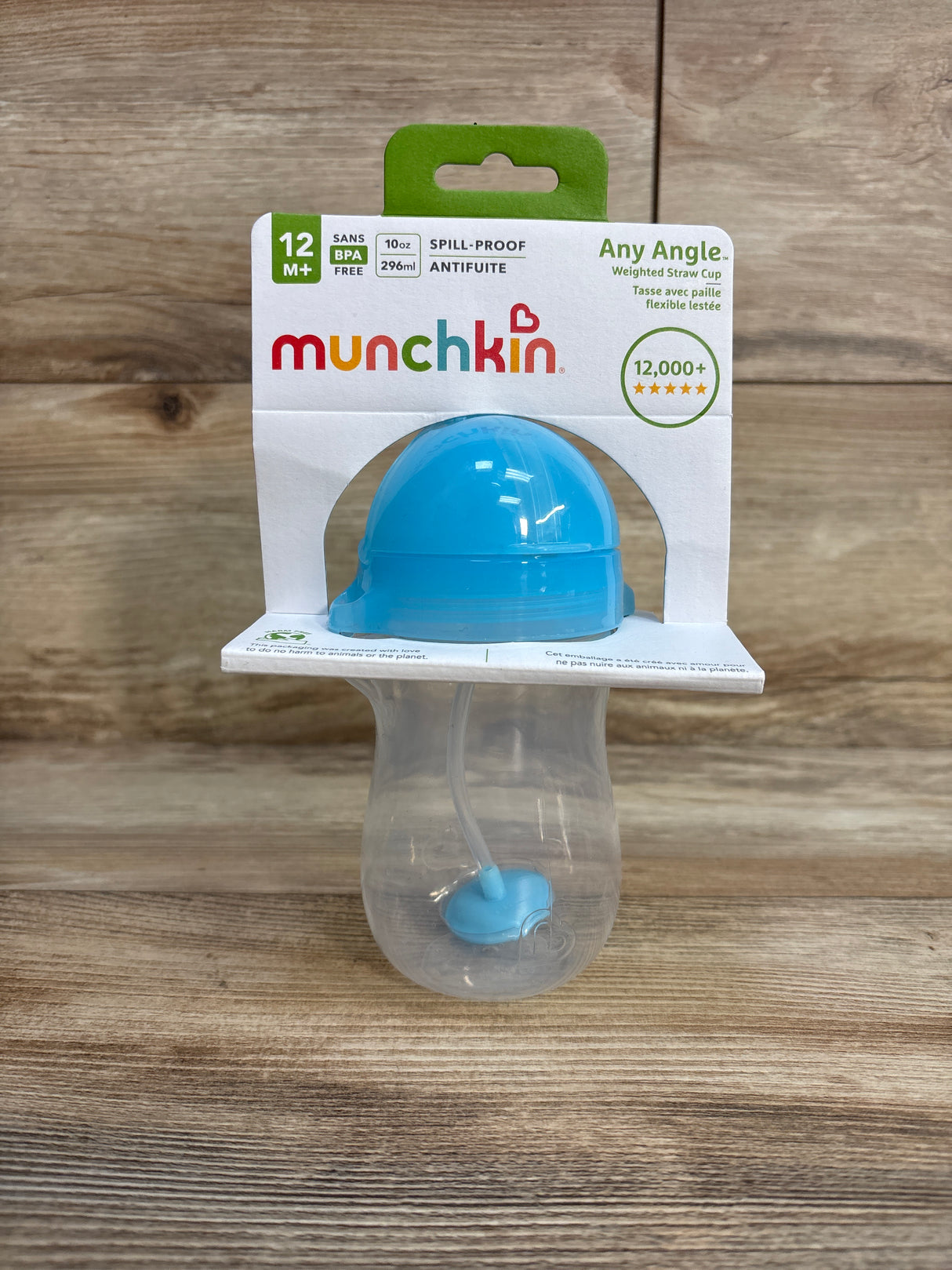 NEW Munchkin Any Angle Weighted Straw Cup Blue 10oz