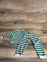 Petit Bateau Terry Pajamas Striped Green sz 3T