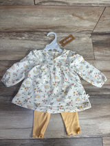 NEW Kit + Pearl 2pc Rainbow & Ribbed Leggings Set White sz 3-6m