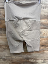 Isabel Maternity Ribbed Full Panel Bike Shorts Beige sz XL