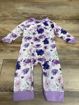Floral Ruffle Sleeper White sz 9-12m