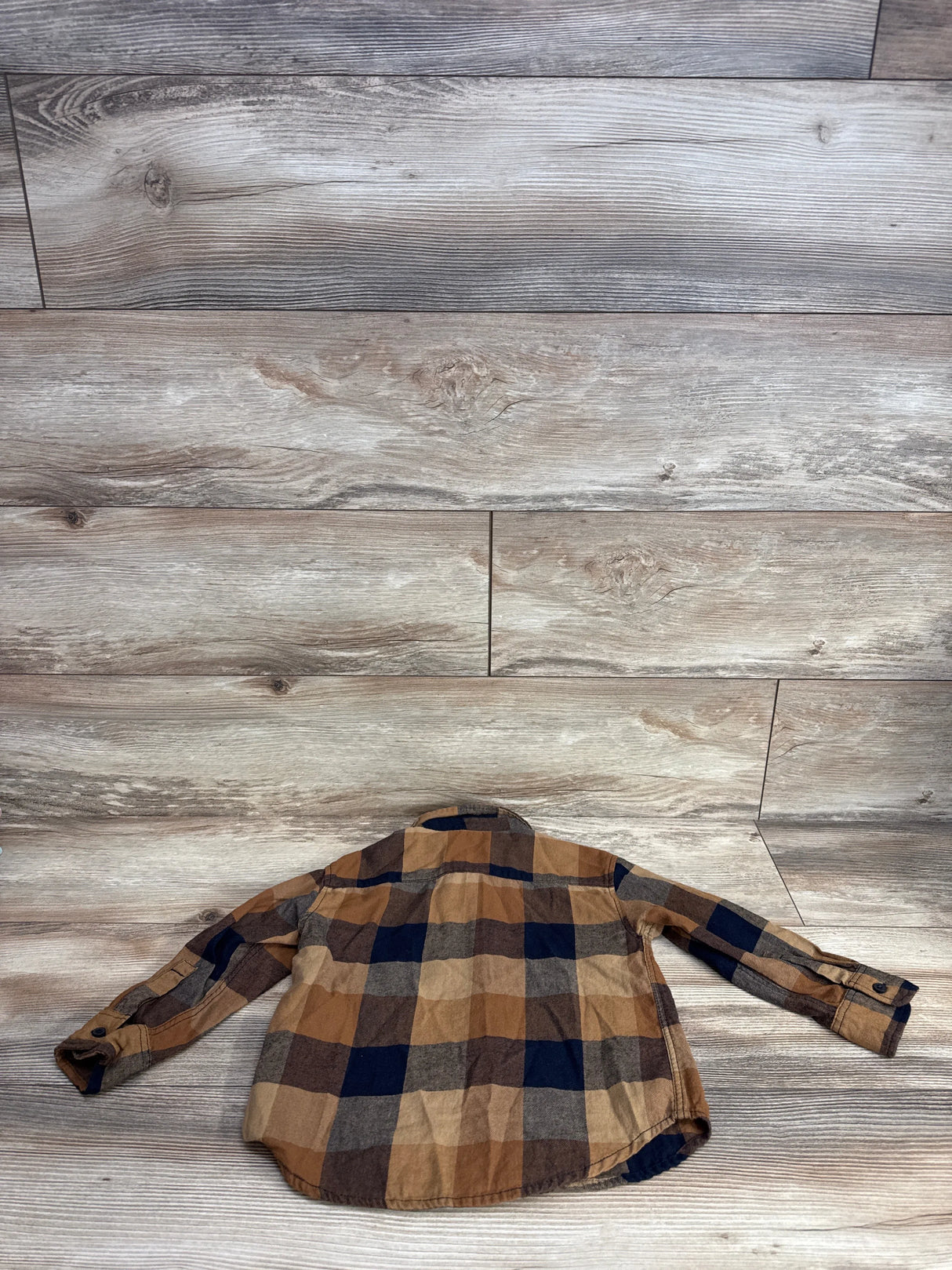 H&M Button Up Plaid Shirt Brown sz 4T