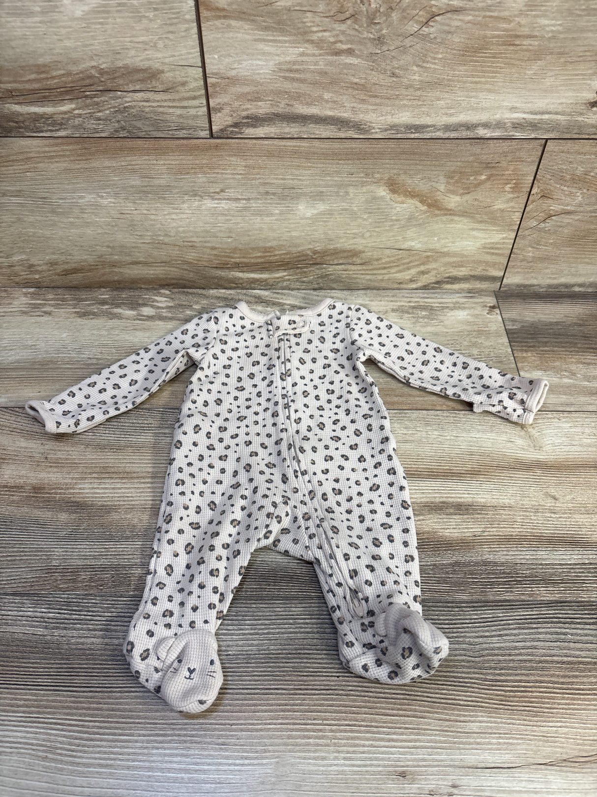 Just One You Waffle Knit Sleeper Leopard Beige sz Newborn