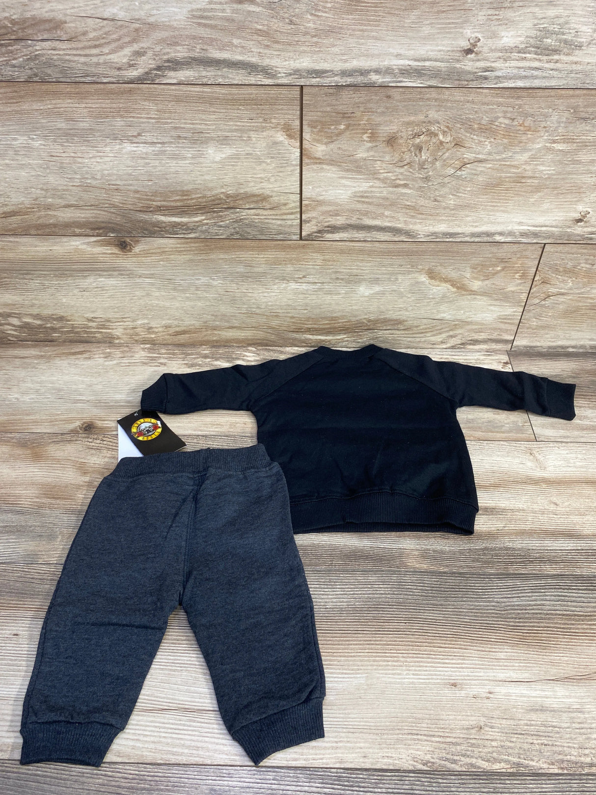 NEW Guns & Roses 2pc Sweatshirt & Joggers Set Black sz 0-3m