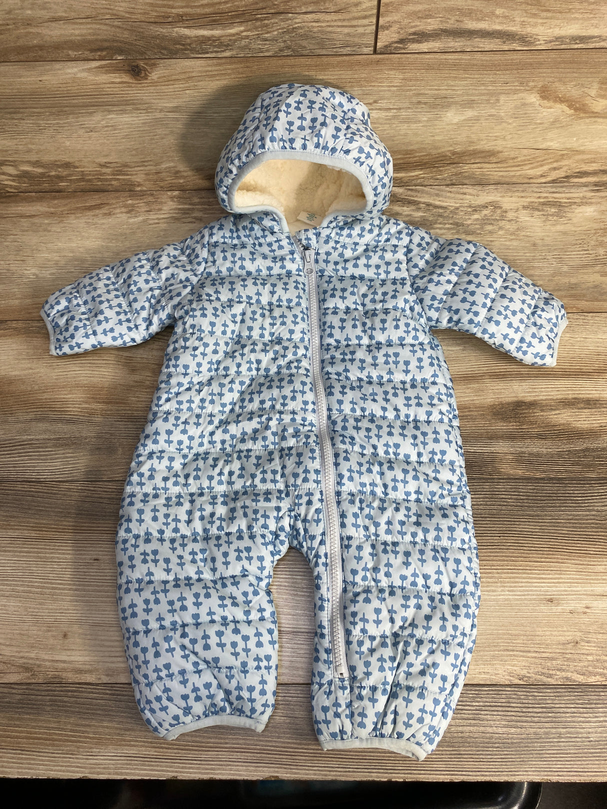 Mighty Goods Tulip Print Snowsuit Blue sz 3m